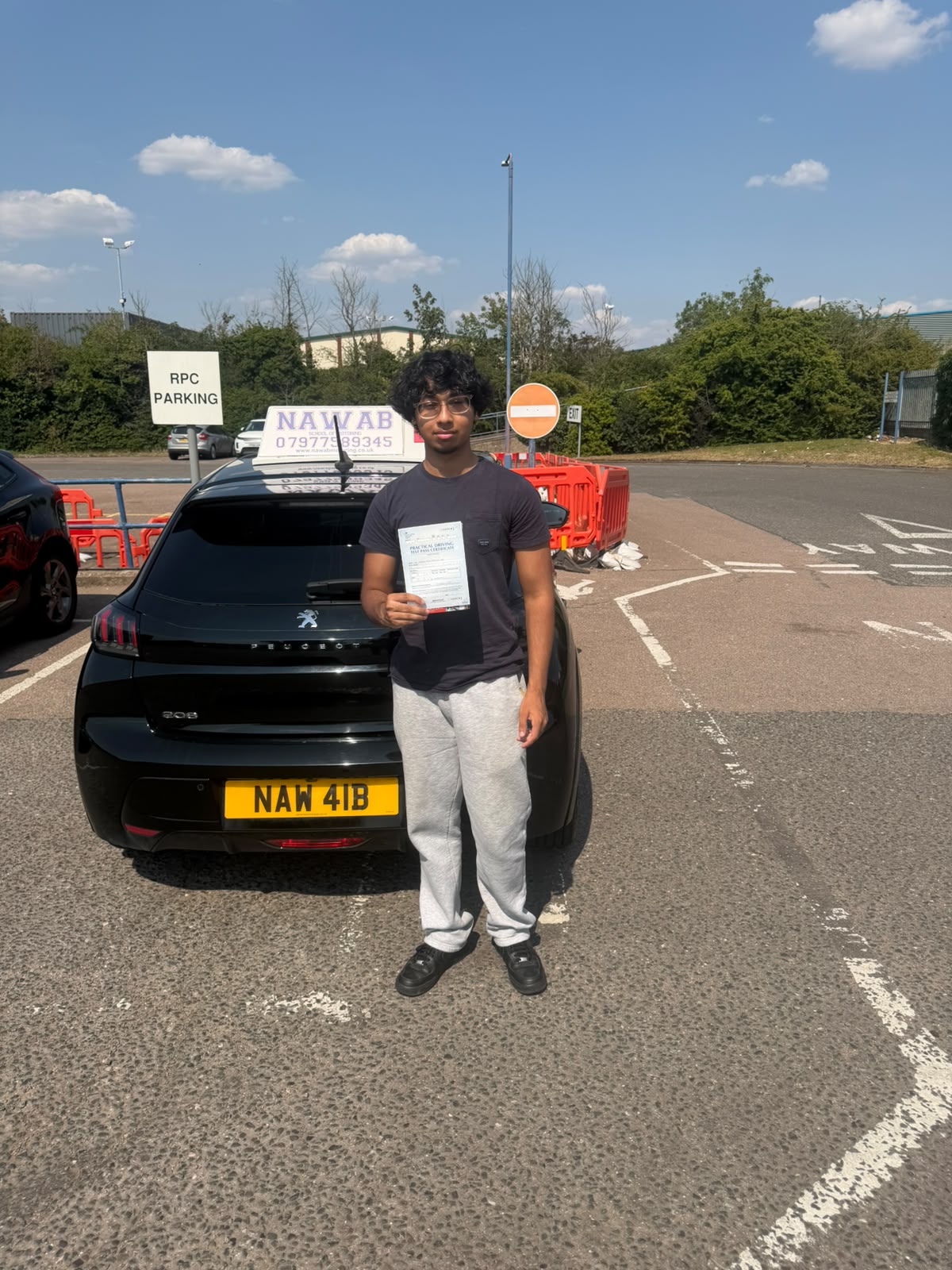 Harsh BhaveshKumar, a first-time passer with Nawab School of Motoring